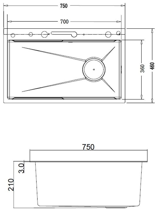Britc MF7546JY-B чорна Габаритні розміри