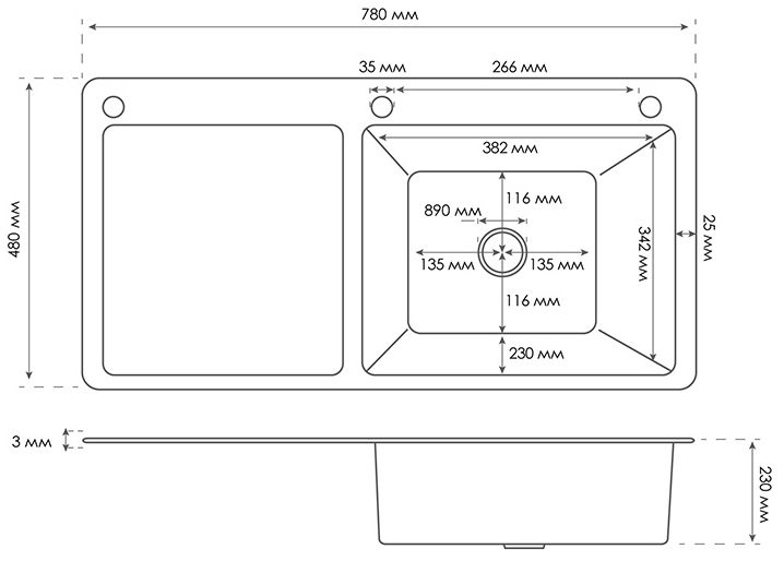 Britc HM HS7848AR нержавійка Габаритні розміри