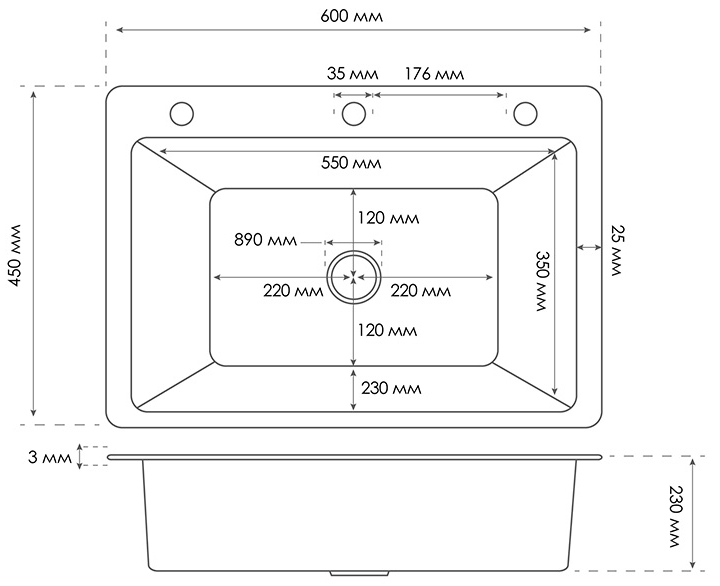 Britc HM HS6045 нержавійка Габаритні розміри