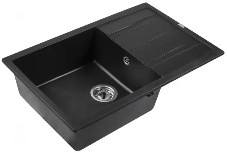 Кухонная мойка Ventolux Diamante 765x485x200 (Black Quartz) цена 4899 грн - фотография 2