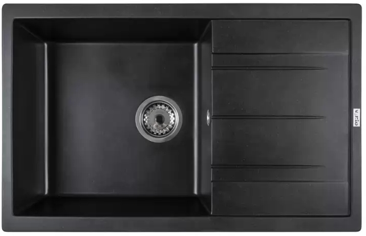 Кухонная мойка Ventolux Diamante 765x485x200 (Black Quartz)