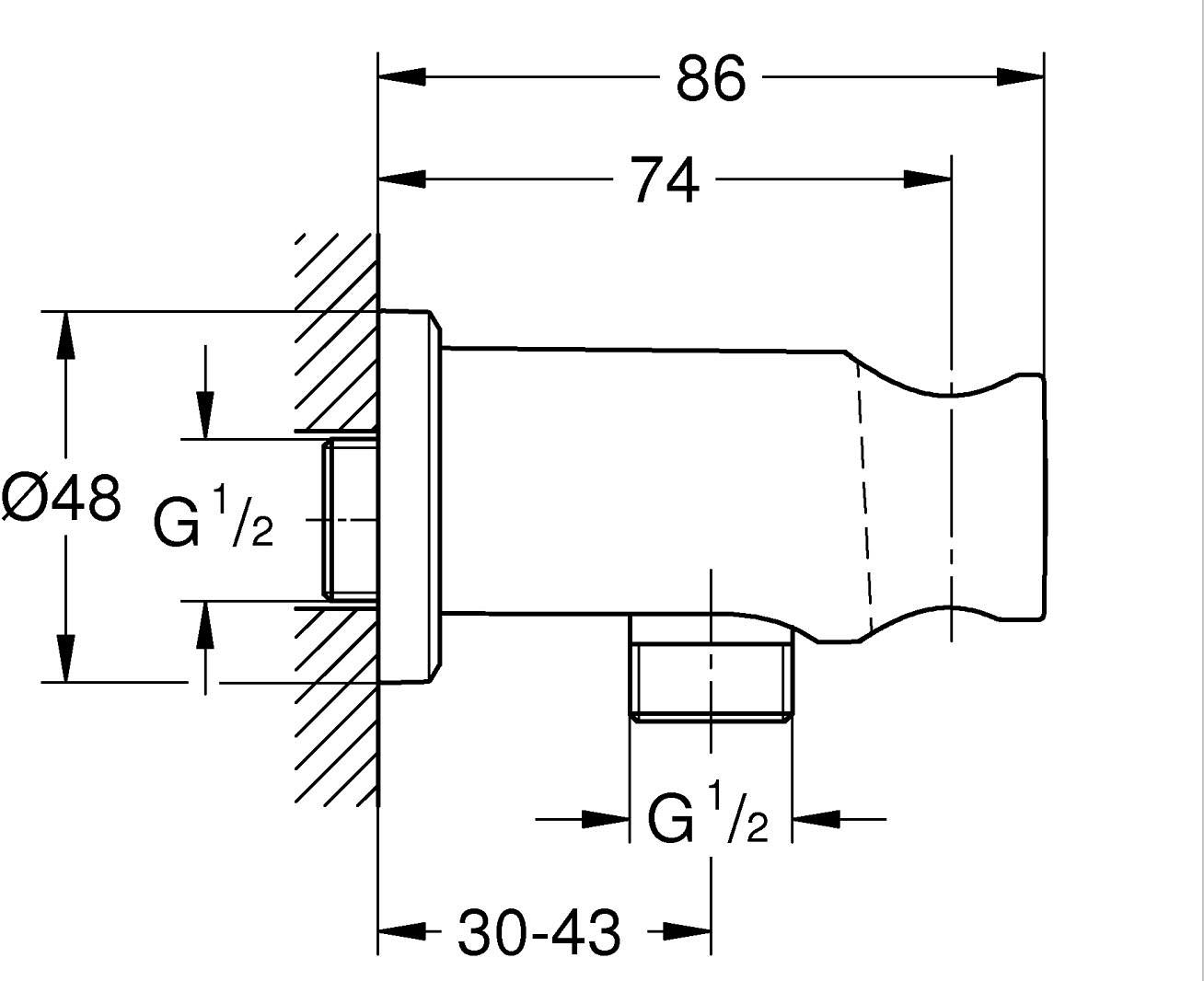 Grohe Rainshower 26658AL0 Габаритные размеры