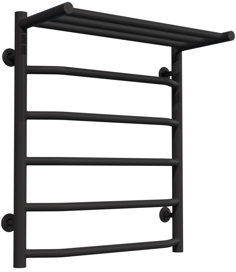 Полотенцесушитель Deffi Трапеция с полкой П6 500x600, Черный, Нижнее подключение (C.TP.60.50.6.B.A) цена 5016 грн - фотография 2