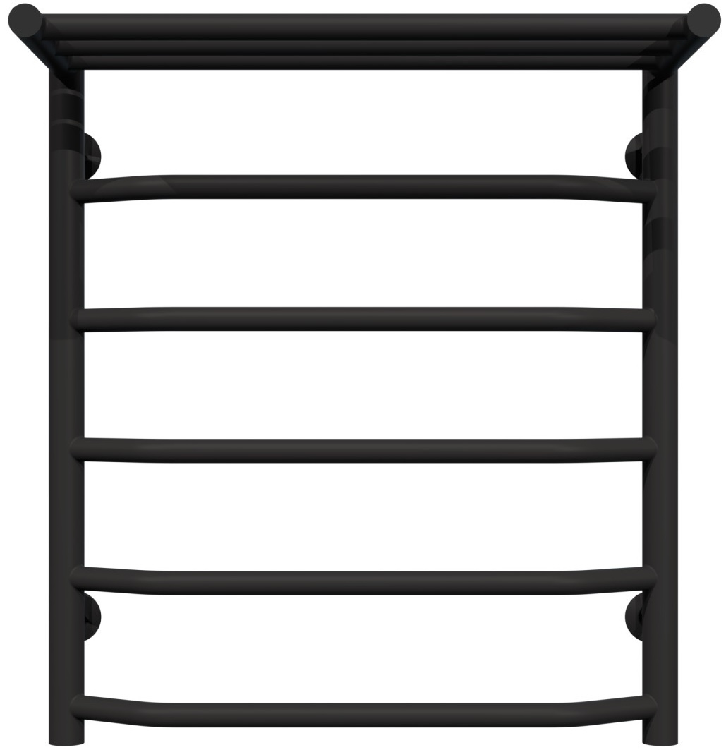 Полотенцесушитель Deffi Трапеция с полкой П6 500x600, Черный, Нижнее подключение (C.TP.60.50.6.B.A)