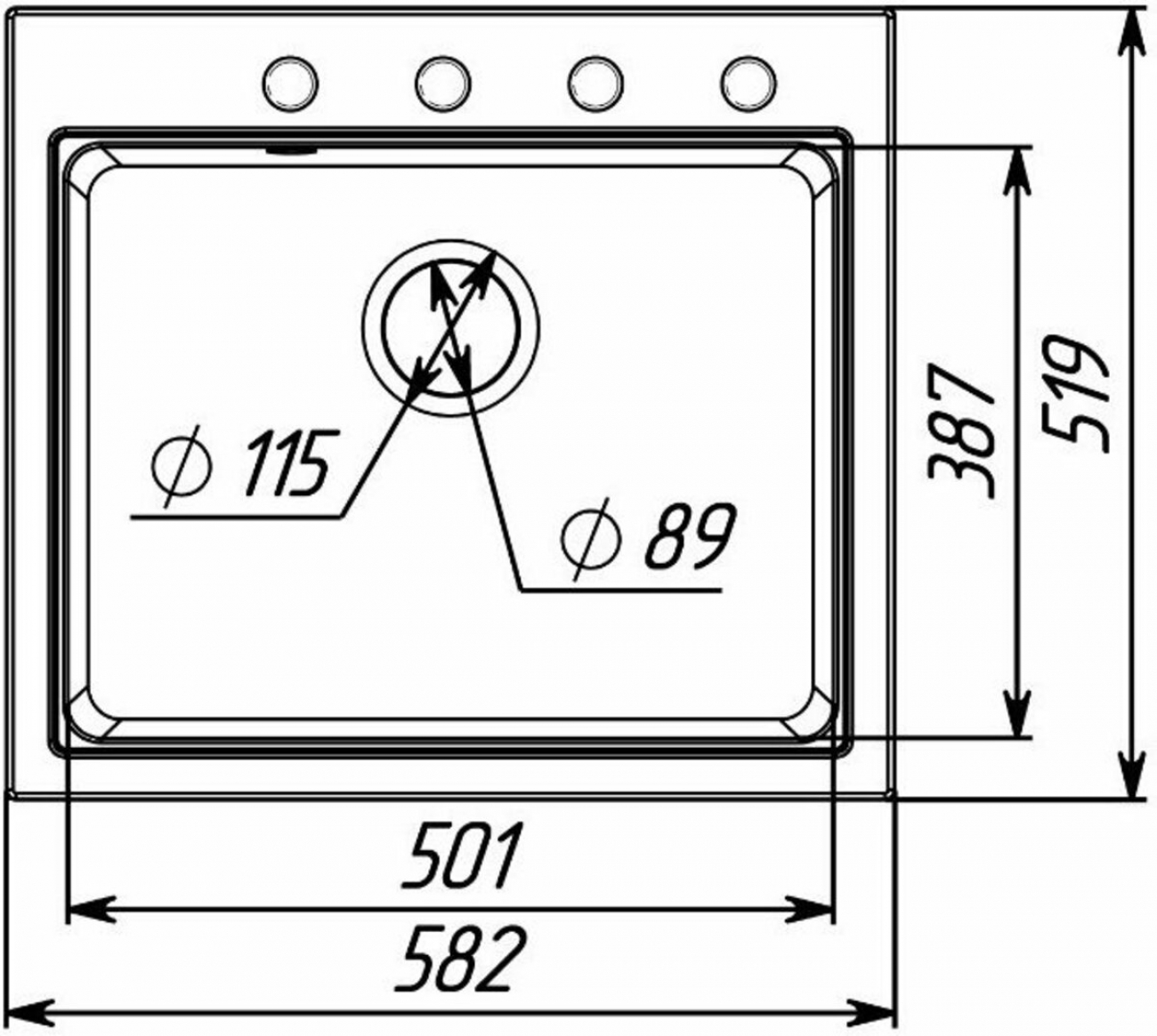 Platinum Vesta 5852 Антрацит Габаритные размеры