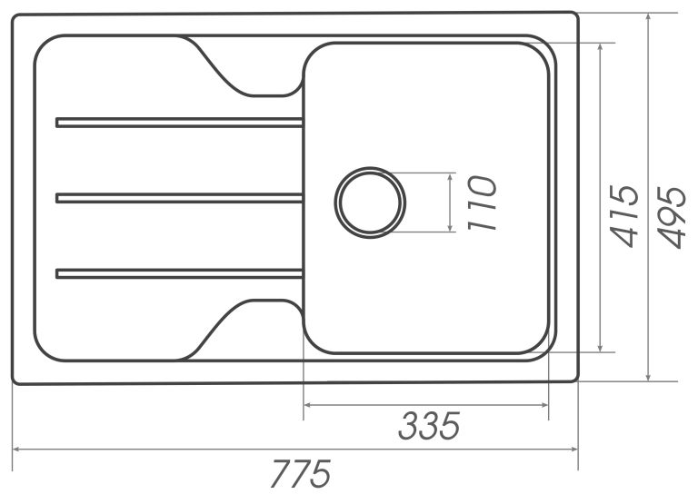 Platinum Verona 7850 Темная скала Габаритные размеры