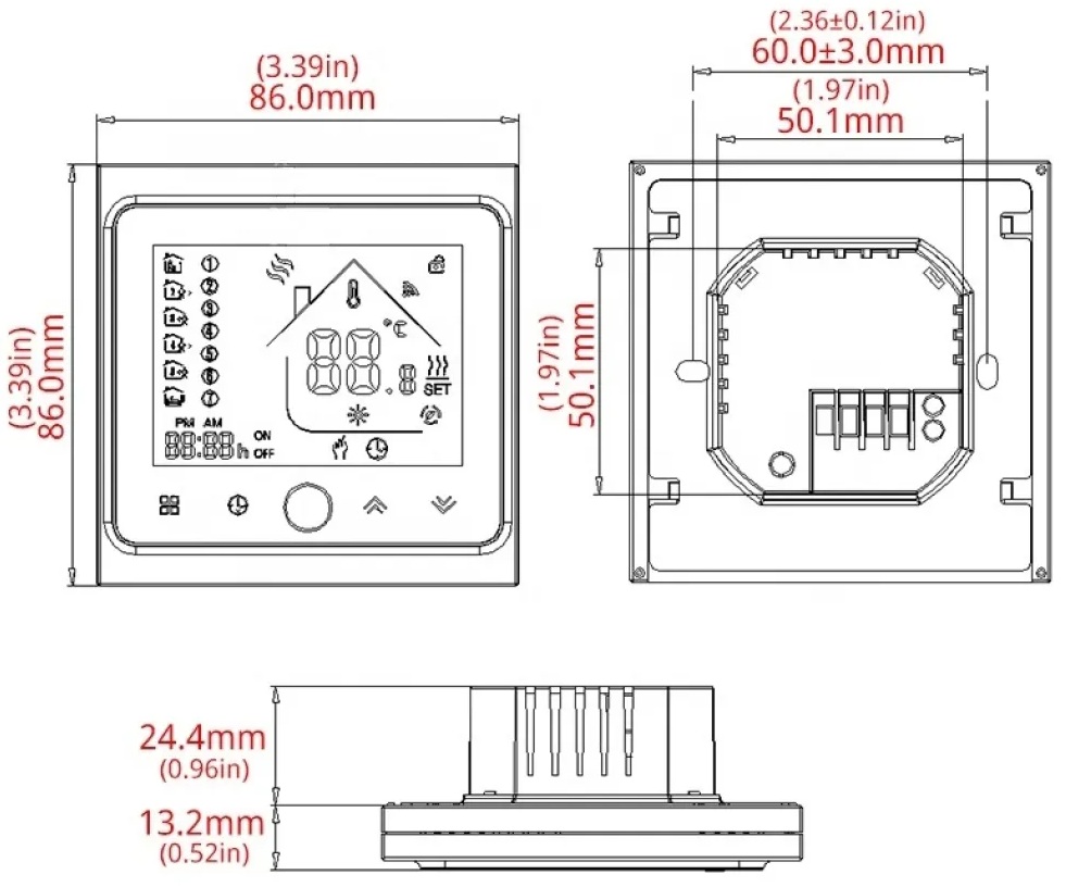 Tervix Pro Line WiFi, White (114341) Габаритные размеры