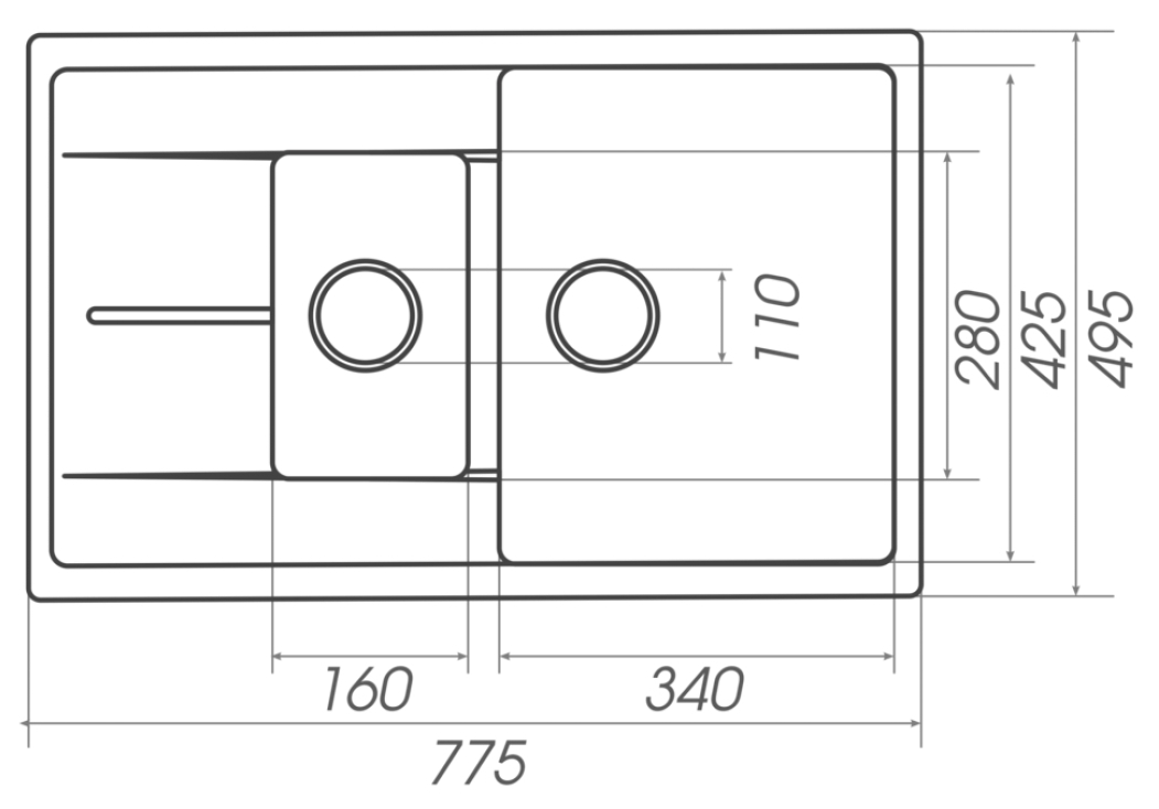 Platinum Toskana 7850W Антрацит Габаритные размеры
