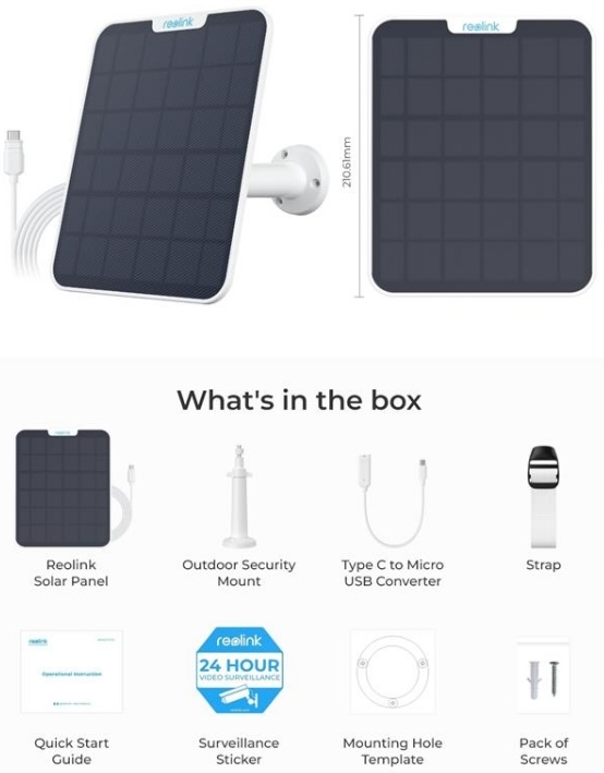 Сонячна панель Reolink Solar Panel 2 White ціна 1036 грн - фотографія 2