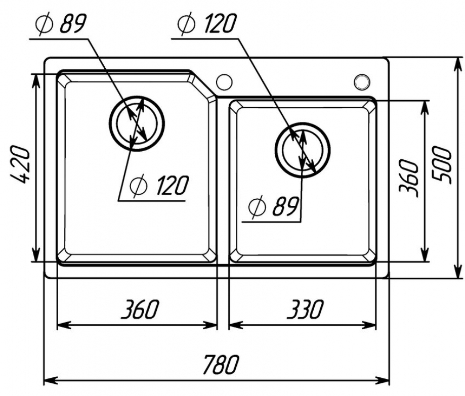 Platinum Harmony 7850 Белая в точку Габаритные размеры