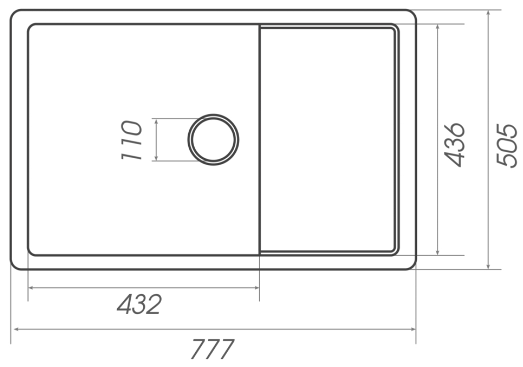Platinum Cube 7850 Мокко Габаритные размеры