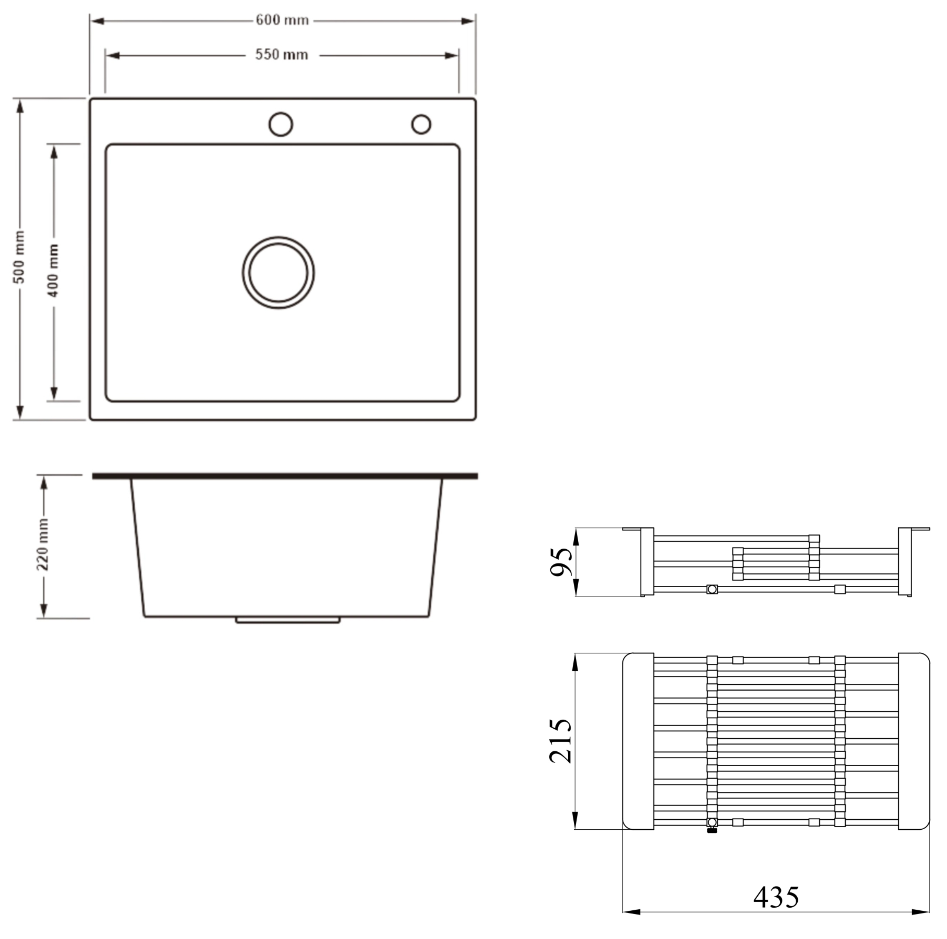 Lidz Handmade H6050HB Decor Black PVD Honeycomb + LIDZK01B (LDH6050BDECPVD4837149129) Габаритные размеры
