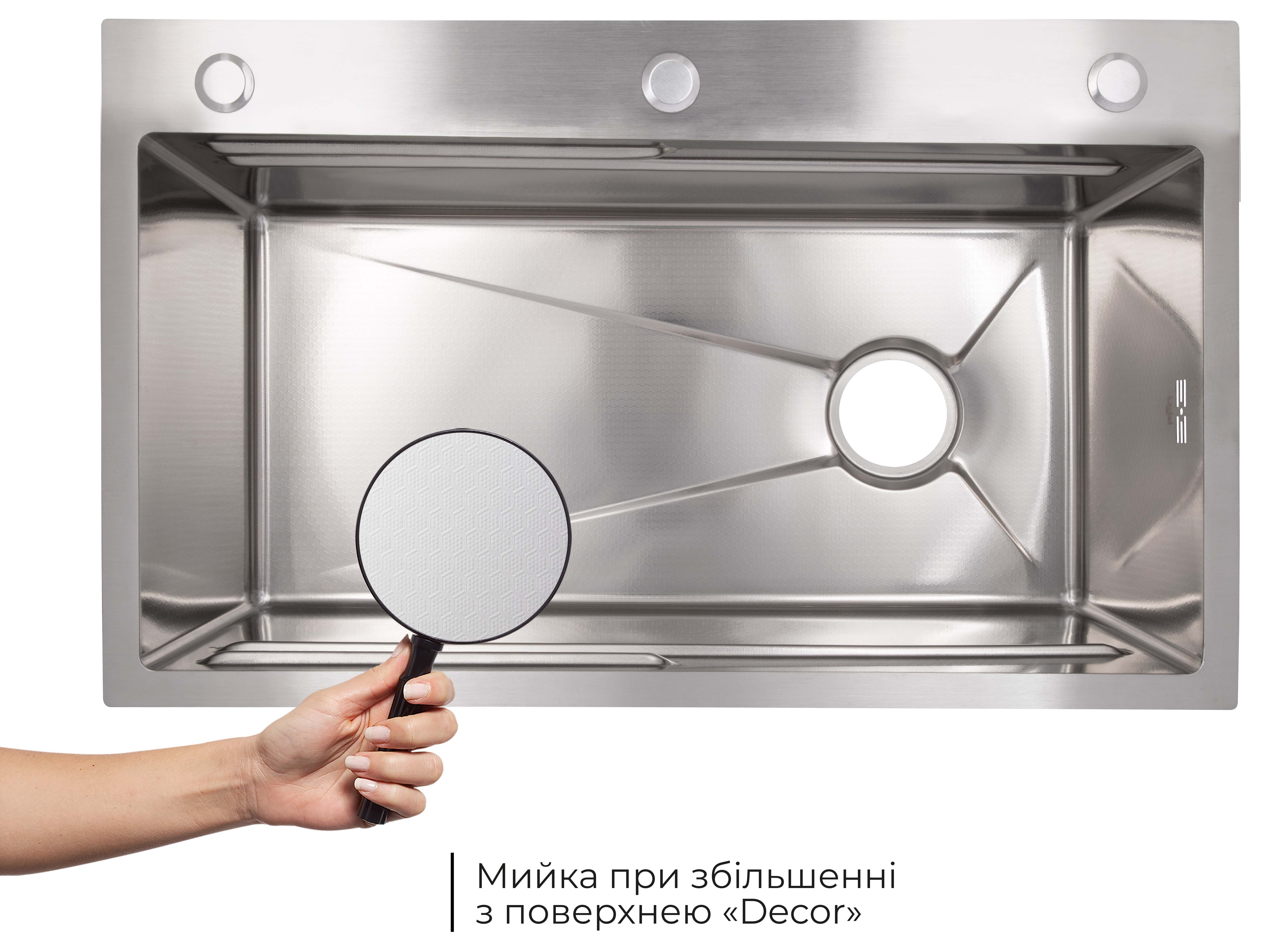 в продаже Кухонная мойка Lidz Handmade H7545 Decor Honeycomb 3,0/1,0 мм LDH7545DEC48372 - фото 3