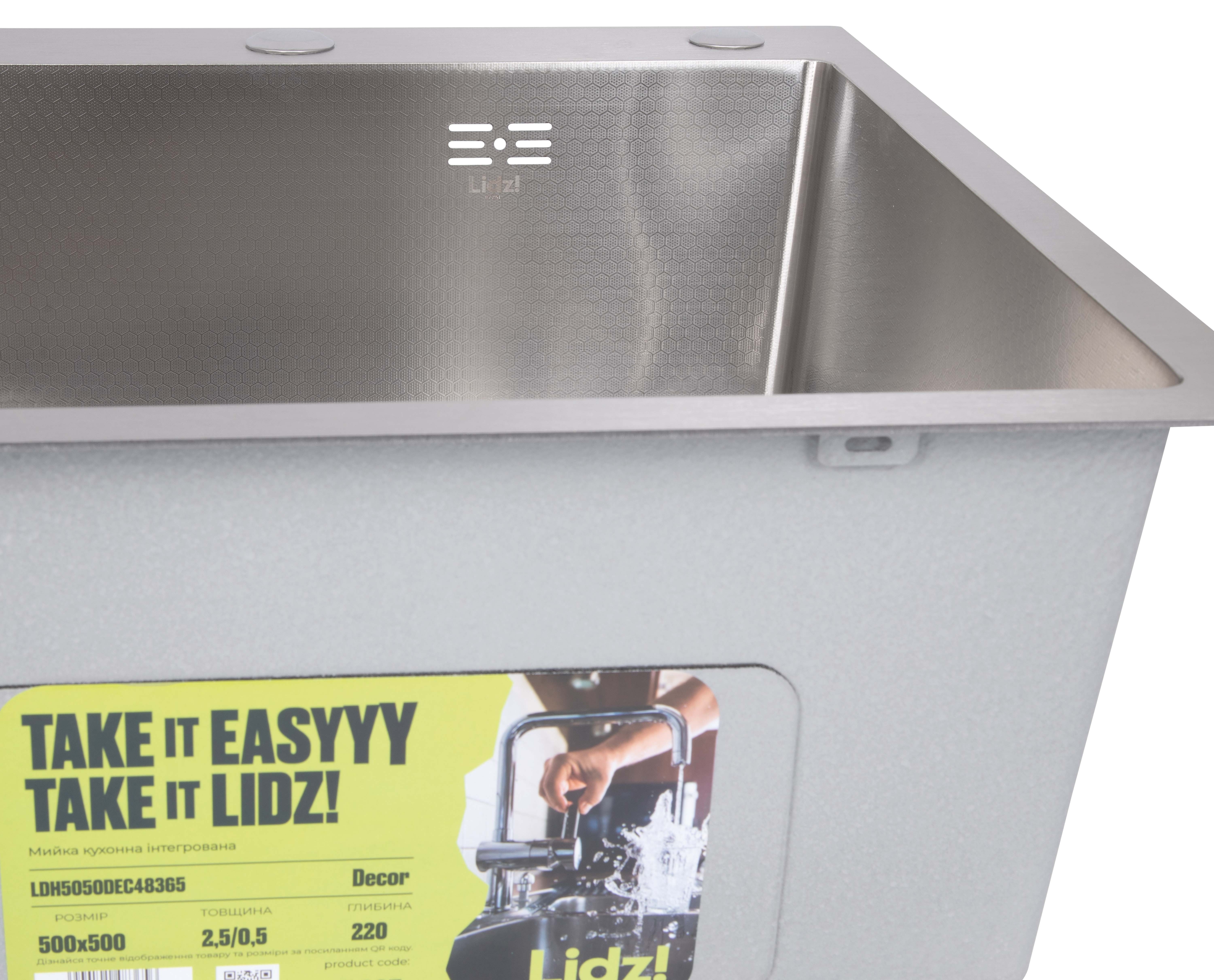 Кухонная мойка Lidz Handmade H5050H Decor Honeycomb 2,5/0,5 мм (LDH5050DEC48365) отзывы - изображения 5