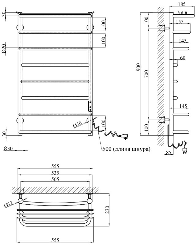 Kroner KRP Stern ER900x500-8 Габаритные размеры
