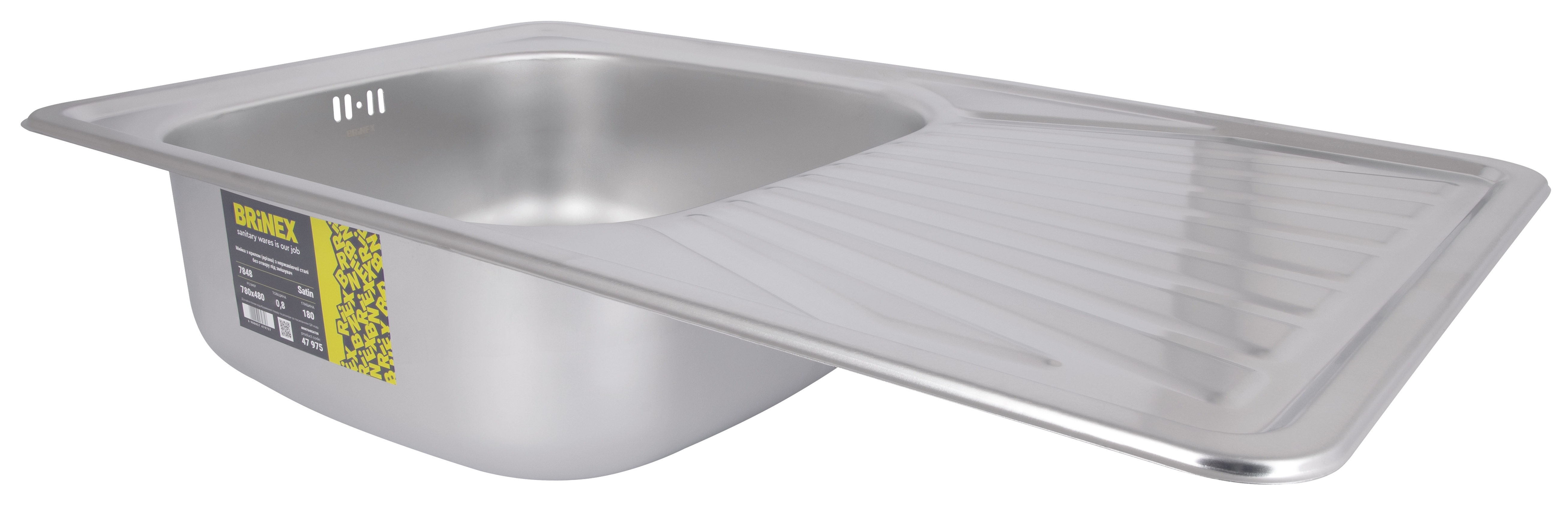 в продажу Кухонна мийка Brinex 7848 0,8 мм Satin (BRIN7848SAT08) - фото 3