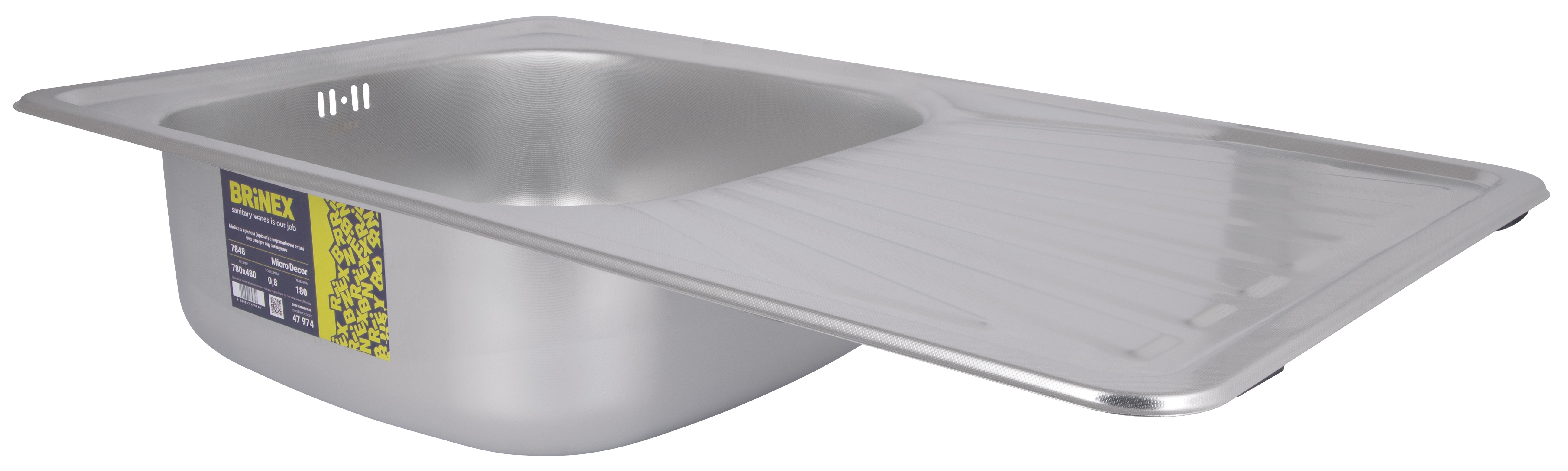 в продаже Кухонная мойка Brinex 7848 0,8 мм Micro Decor (BRIN7848MDEC08) - фото 3