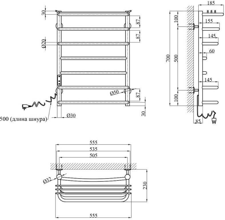 Kroner KRP Stern EL700x500-7 Габаритные размеры