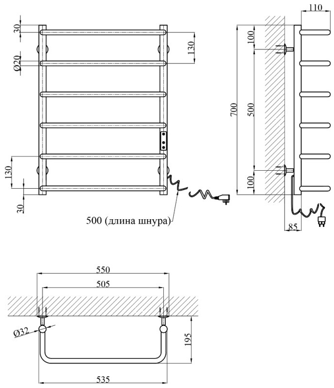 Kroner KRP Stil ER700x500-6 Габаритные размеры
