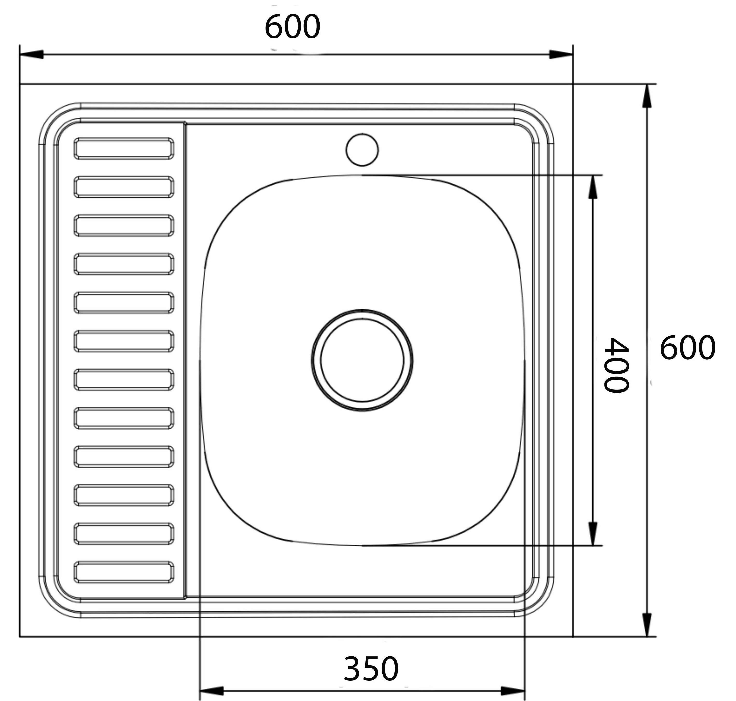 Brinex 6060-R 0,6 мм Satin (BRIN6060RSAT06) Габаритные размеры