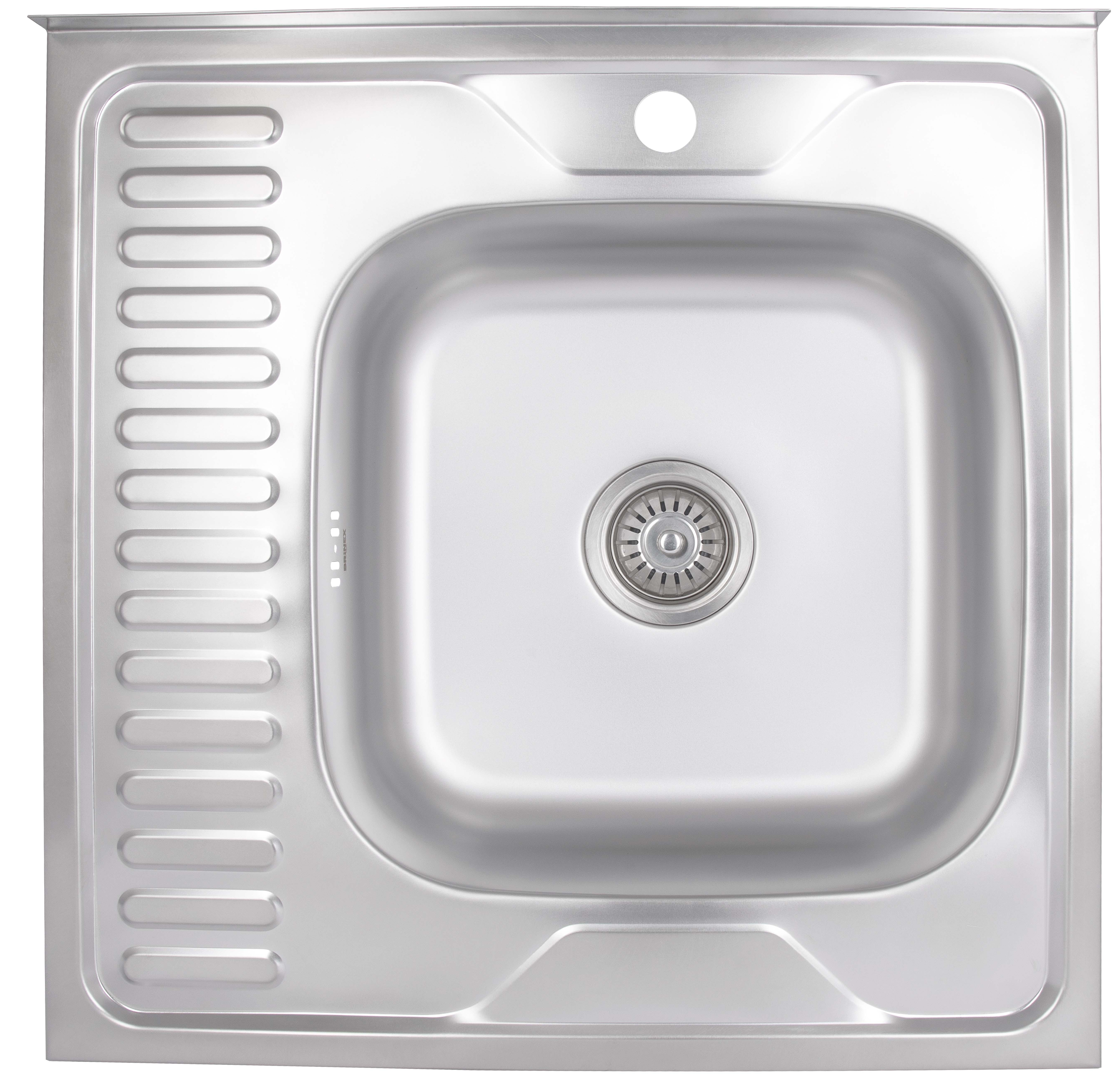 Кухонна мийка Brinex 6060-R 0,6 мм Satin (BRIN6060RSAT06)