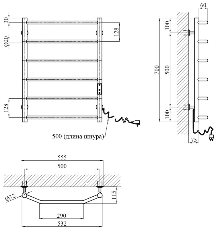 Kroner KRP Diva ER700x500-6 Габаритні розміри