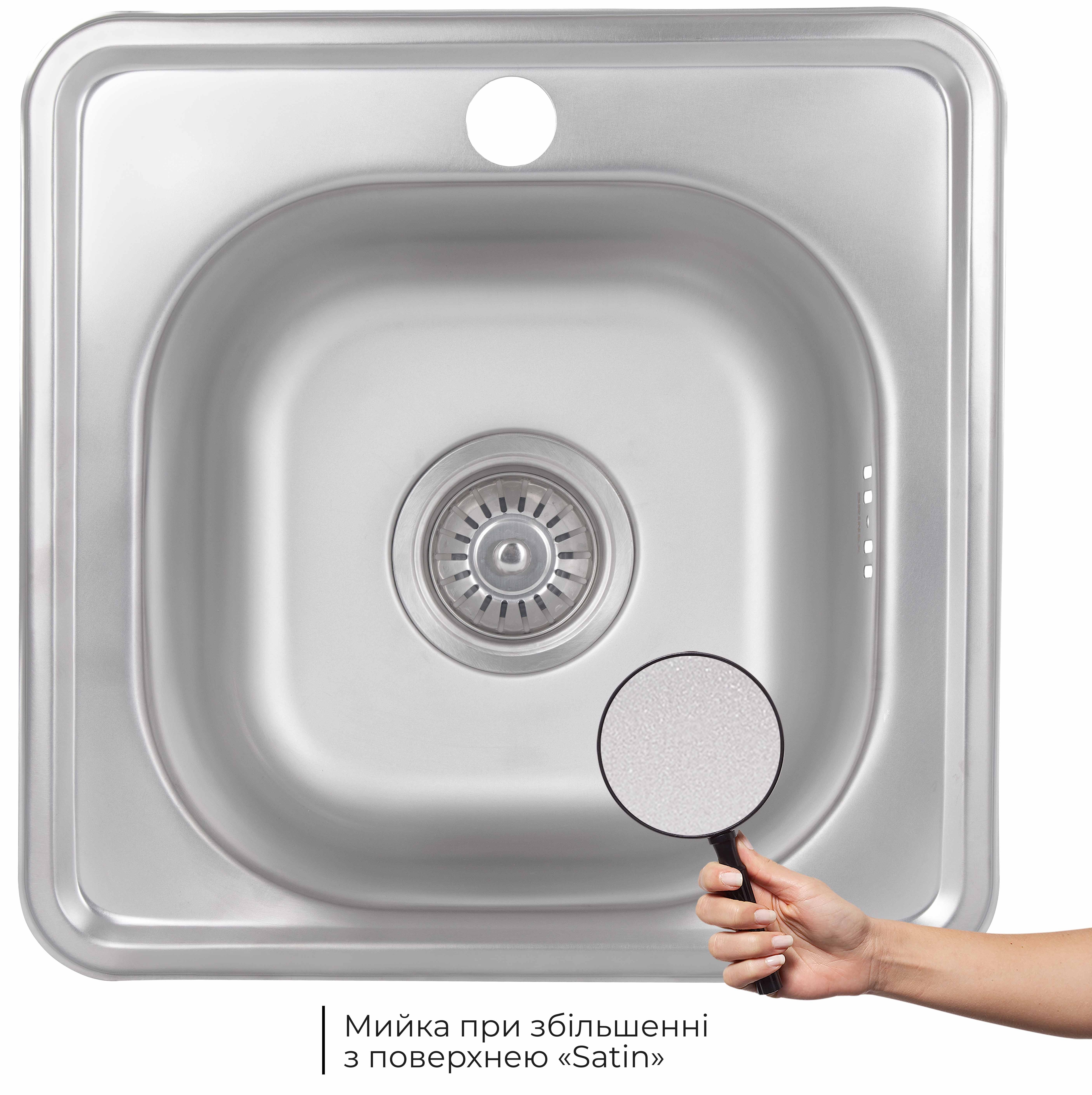 Кухонна мийка Brinex 3838 0,6 мм Satin (BRIN3835SAT06) ціна 836 грн - фотографія 2
