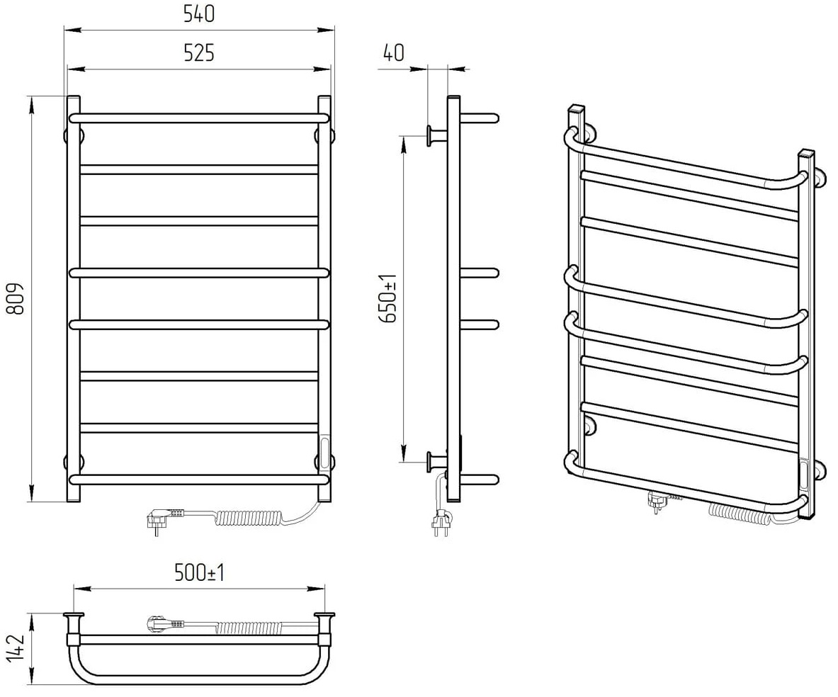 Laris Стиль ЧФ8 500x800 (73207797) Габаритні розміри