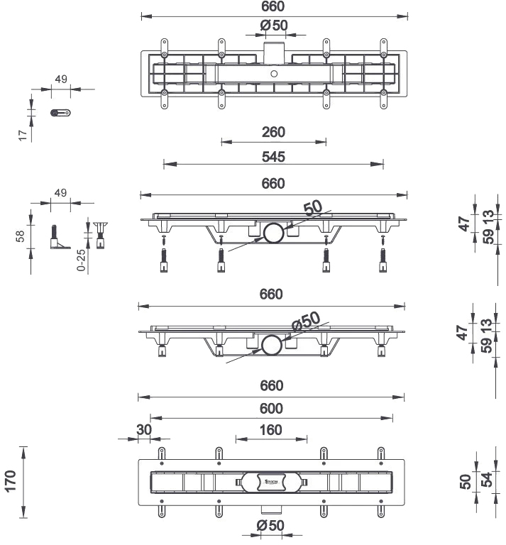 Styron Sinus STY-SI-60-FF Габаритные размеры