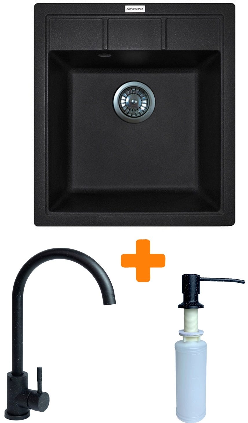 Кухонная мойка Adamant Brick 460x515x200мм черный (4824296209703) цена 5526 грн - фотография 2