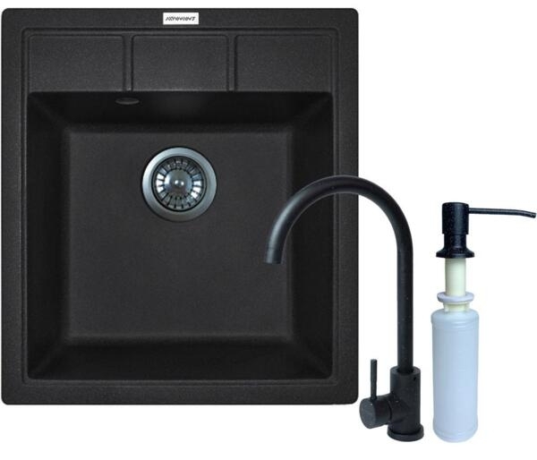 Кухонная мойка Adamant Brick 460x515x200мм черный (4824296209703)