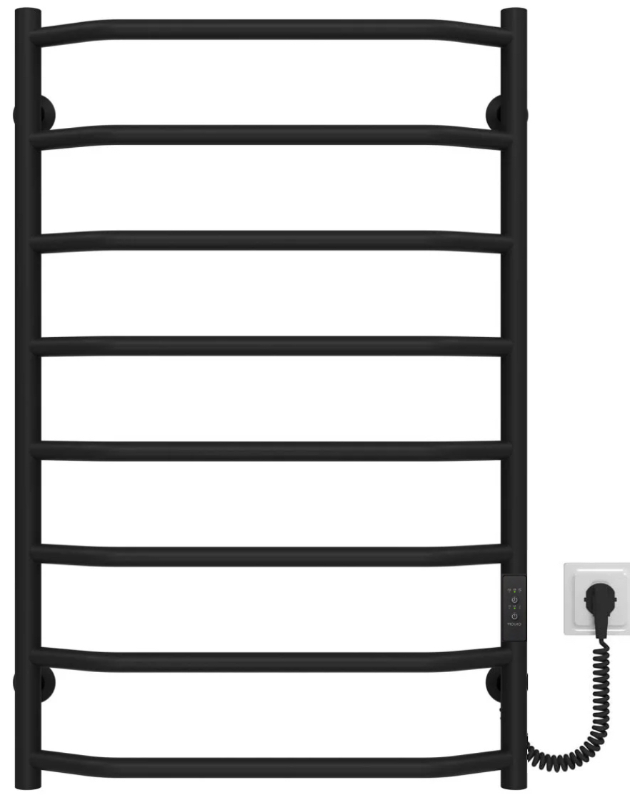 Полотенцесушитель Deffi Трапеция ЧФ П8 500x800 Е, Черный, WD03, Правое подключение (D.TR.80.50.8.E.B.R.3)