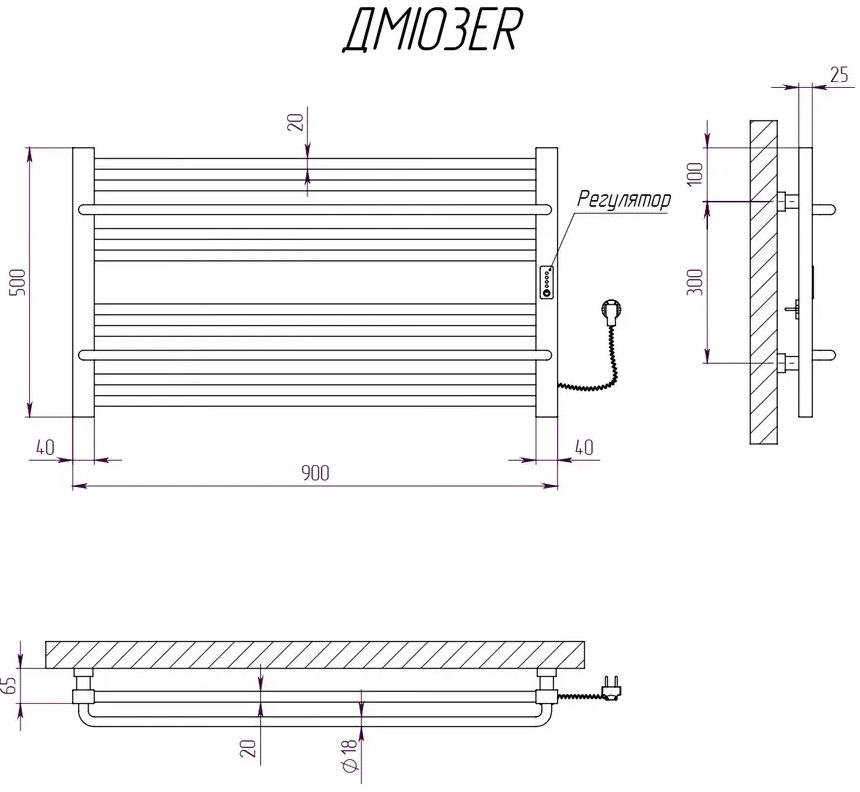 Kosser Міра 500x900/10 ER (ДМІ03ER) Габаритні розміри