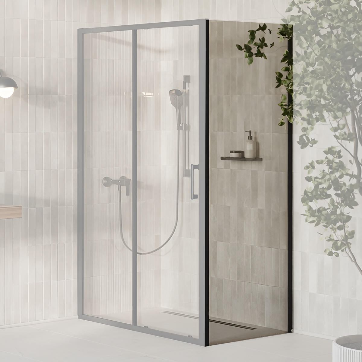 Ravak X-Point Slim XPSPS-80 Transparent, Черный (X90V4030FZ1)