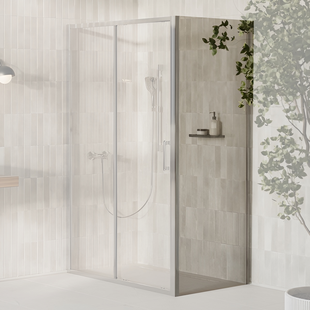 Ravak X-Point Slim XPSPS-80 Transparent, Полированный алюминий (X90V40C0FZ1)