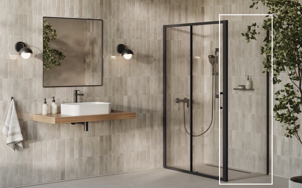 Неподвижная боковая стенка Ravak X-Point Slim XPSPS-90 Transparent, Черный (X90V7030FZ1) цена 7956 грн - фотография 2