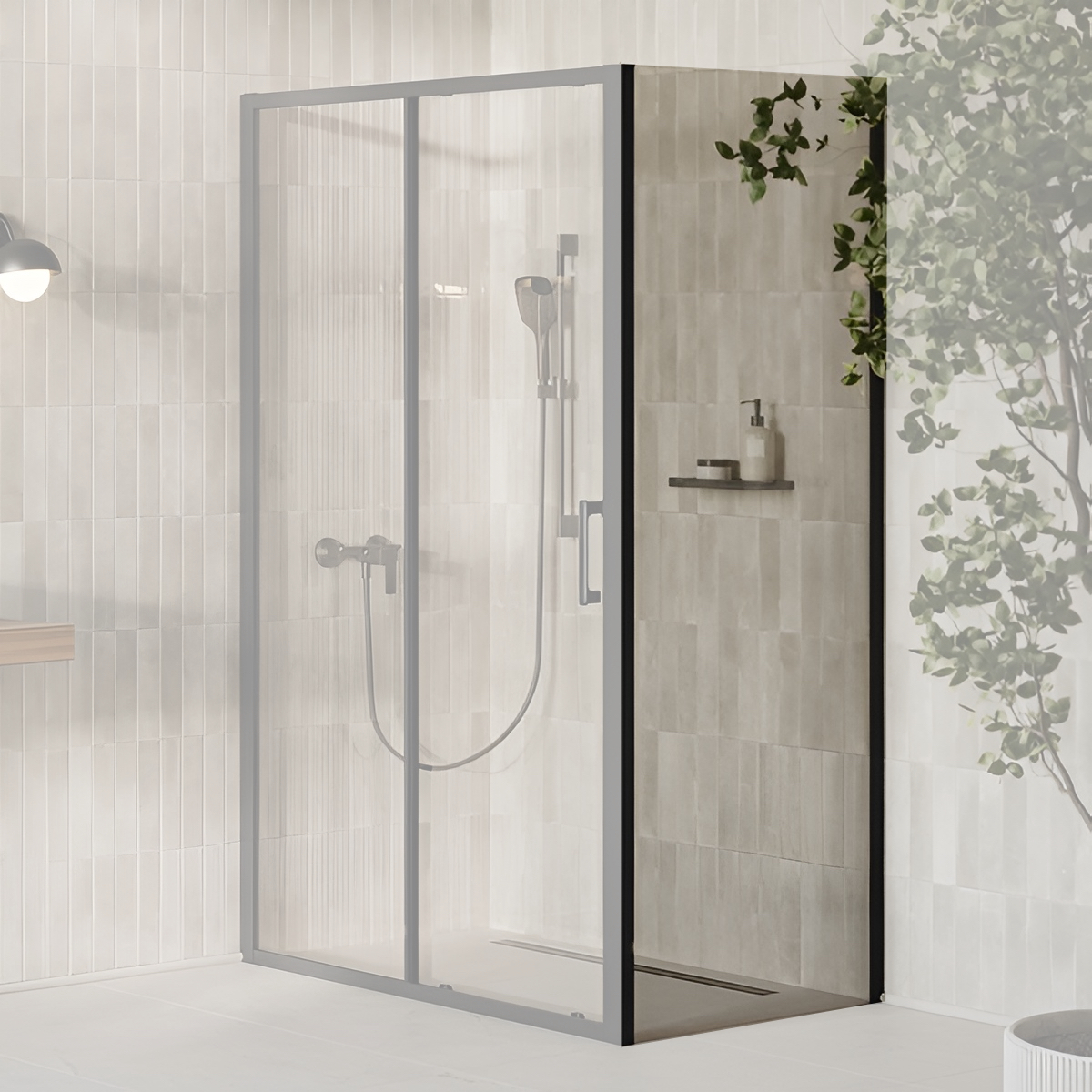 Ravak X-Point Slim XPSPS-90 Transparent, Черный (X90V7030FZ1)