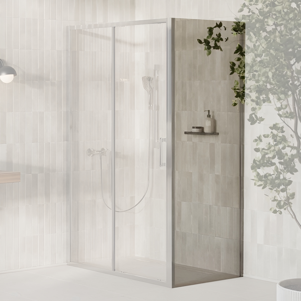 Ravak X-Point Slim XPSPS-90 Transparent, Полированный алюминий (X90V70C0FZ1)