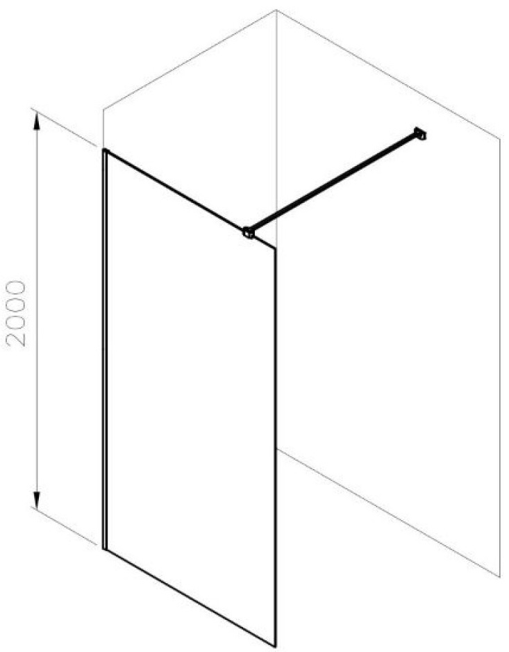 Ravak Domospa Walk In-120 Transparent, Полированный алюминий (RKUC500016) Габаритные размеры