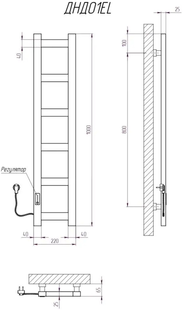 Kosser Норд 1200x220/6 EL (ДНД01ELW) Габаритные размеры