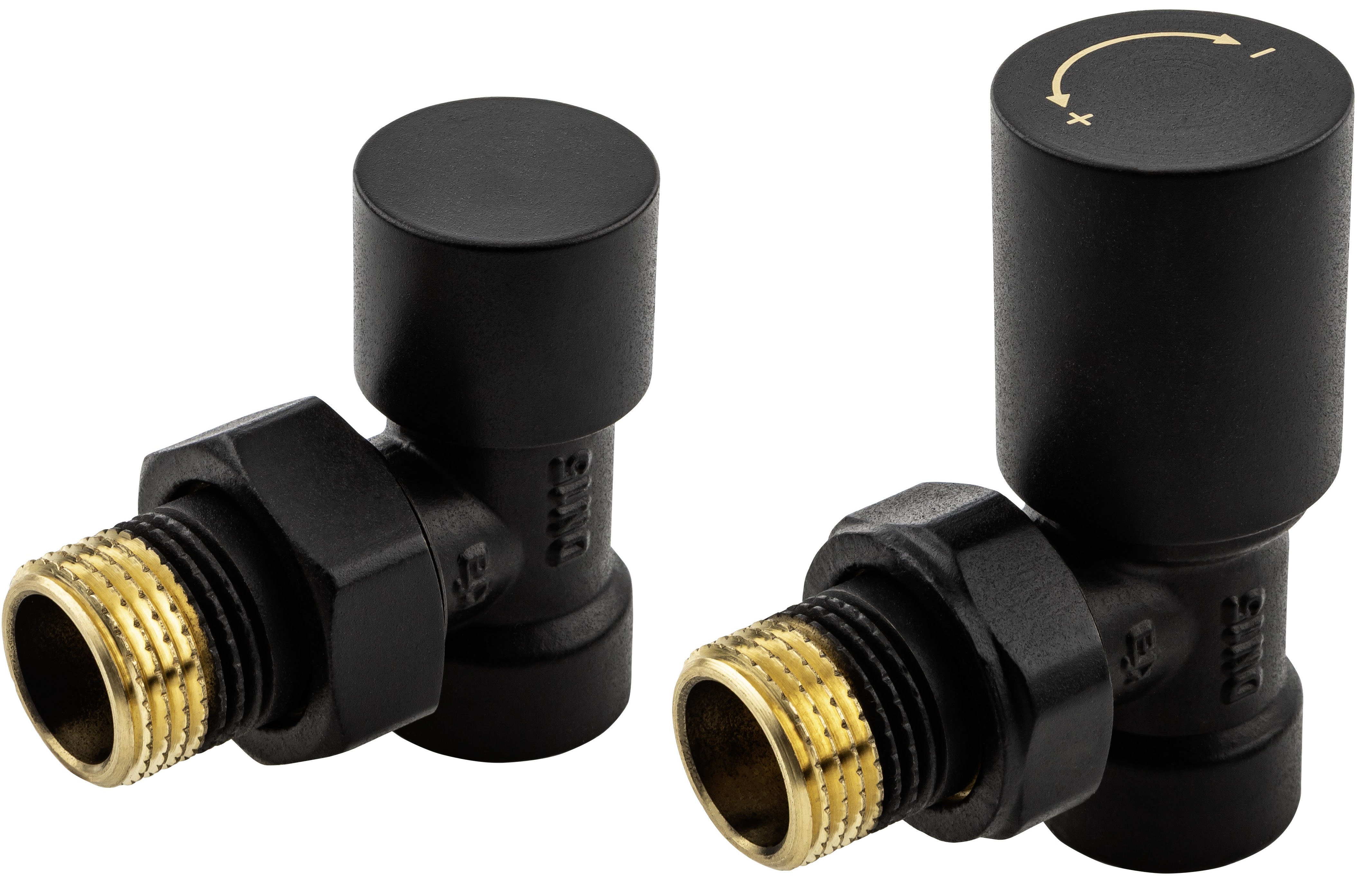 Комплект радиаторных кранов KFA Armatura Komfort Pro угловой, черный (758-130-81-BL)