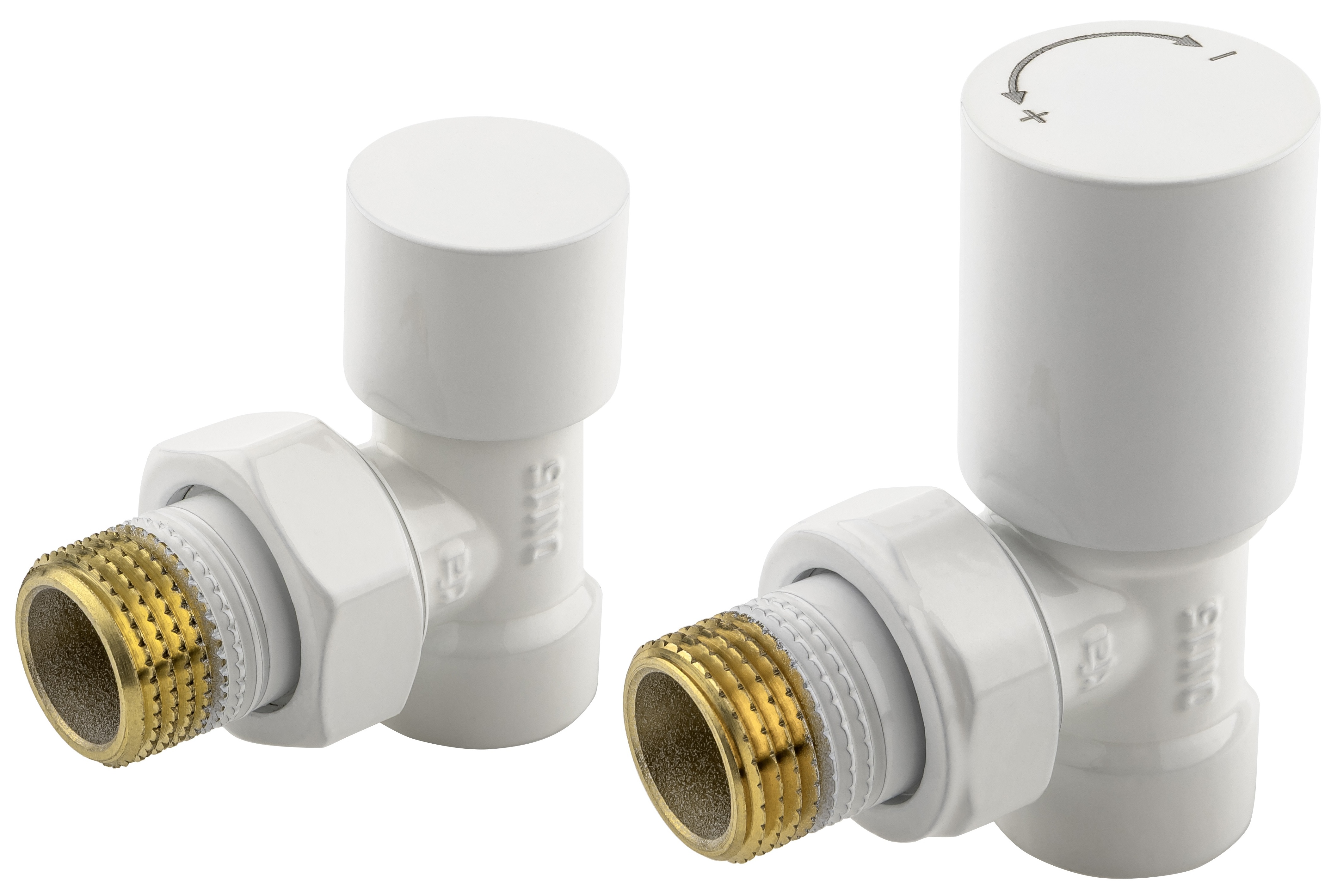 Комплект радиаторных кранов KFA Armatura Komfort Pro угловой, белый (758-130-44-BL)