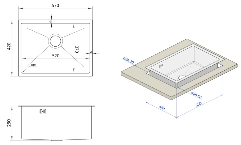 Nett NSS-5742U Габаритные размеры