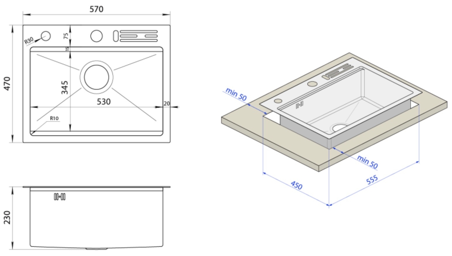 Nett NBS-5747 Габаритные размеры