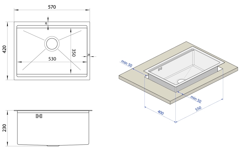 Nett NW-5742 (1.5 мм) Габаритные размеры