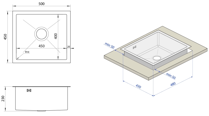 Nett NW-5045 (1.5 мм) Габаритные размеры