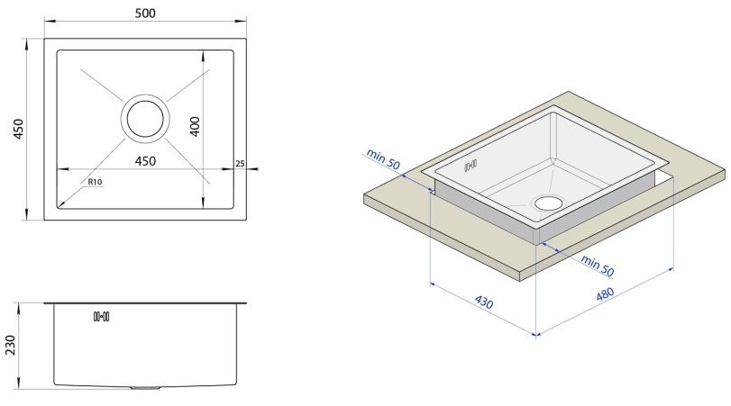 Nett NW-5045 (1 мм) Габаритные размеры