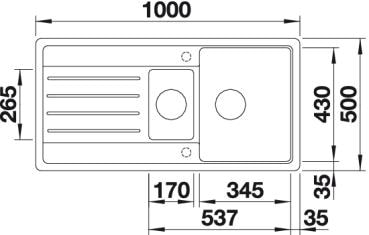 Blanco Legra 6 S (522212) Габаритные размеры