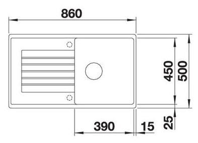Blanco Zia 5 S (520519) Кофе Габаритные размеры