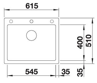 Blanco Pleon 6 (521678) Антрацит Габаритные размеры